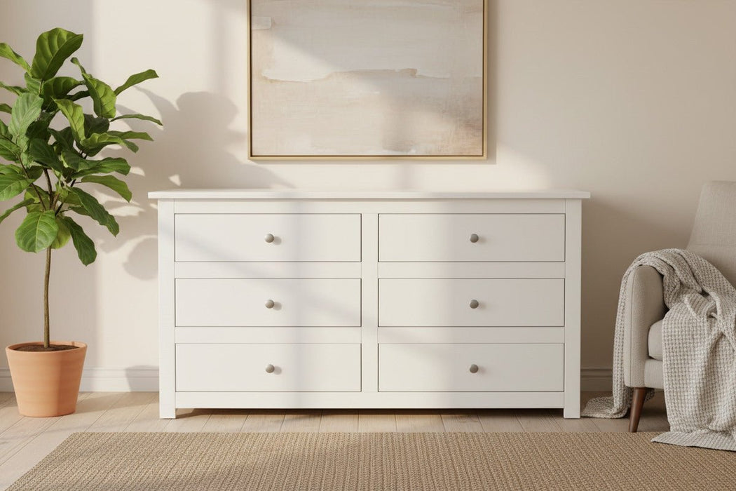 Rocco Surf White 6 Drawer Chest of Drawers - Luminex FurnitureChest of drawersRAD003