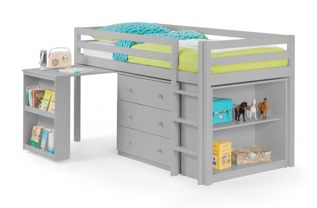 Rockley Sleep Station Bed with Storage – Dove Grey - Luminex FurnitureMid SleepersROX102