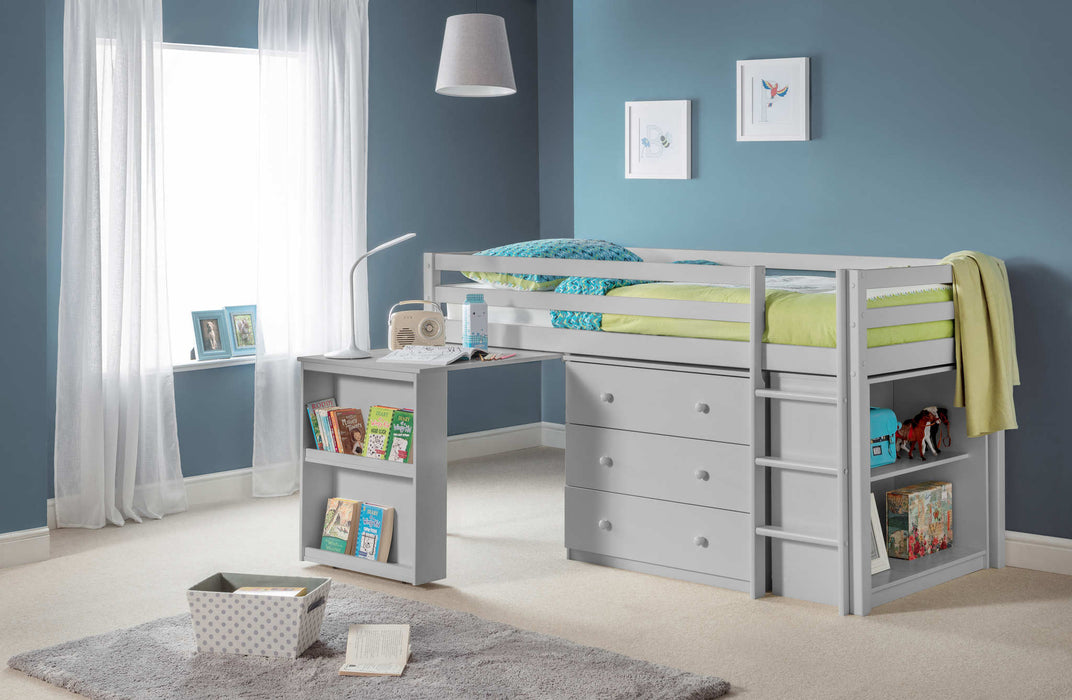 Rockley Sleep Station Bed with Storage – Dove Grey - Luminex FurnitureMid SleepersROX102