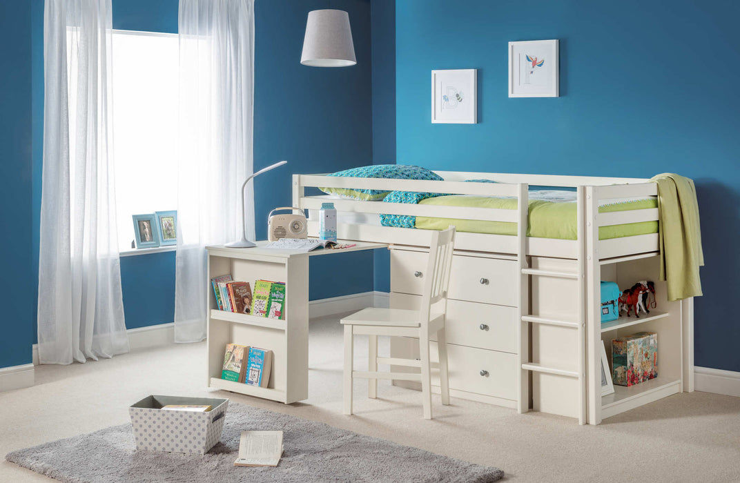 Rockley Sleep Station Bed with Storage – Stone White - Luminex FurnitureMid SleepersROX101