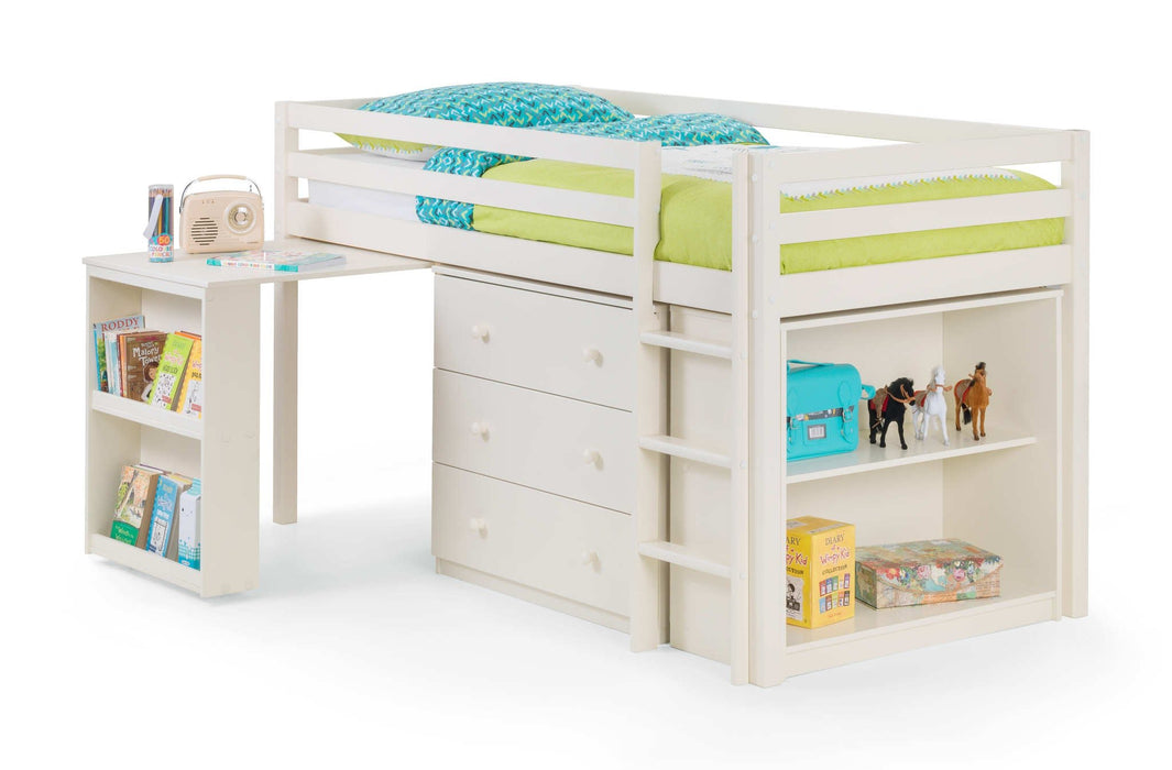 Rockley Sleep Station Bed with Storage – Stone White - Luminex FurnitureMid SleepersROX101