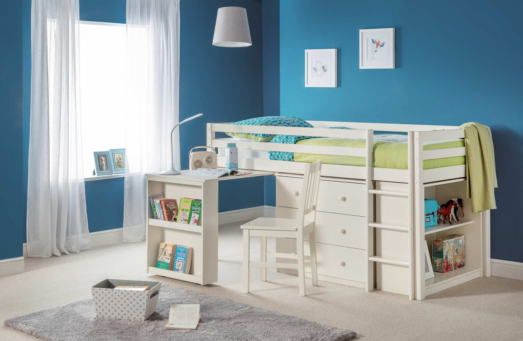 Rockley Sleep Station Bed with Storage – Stone White - Luminex FurnitureMid SleepersROX101