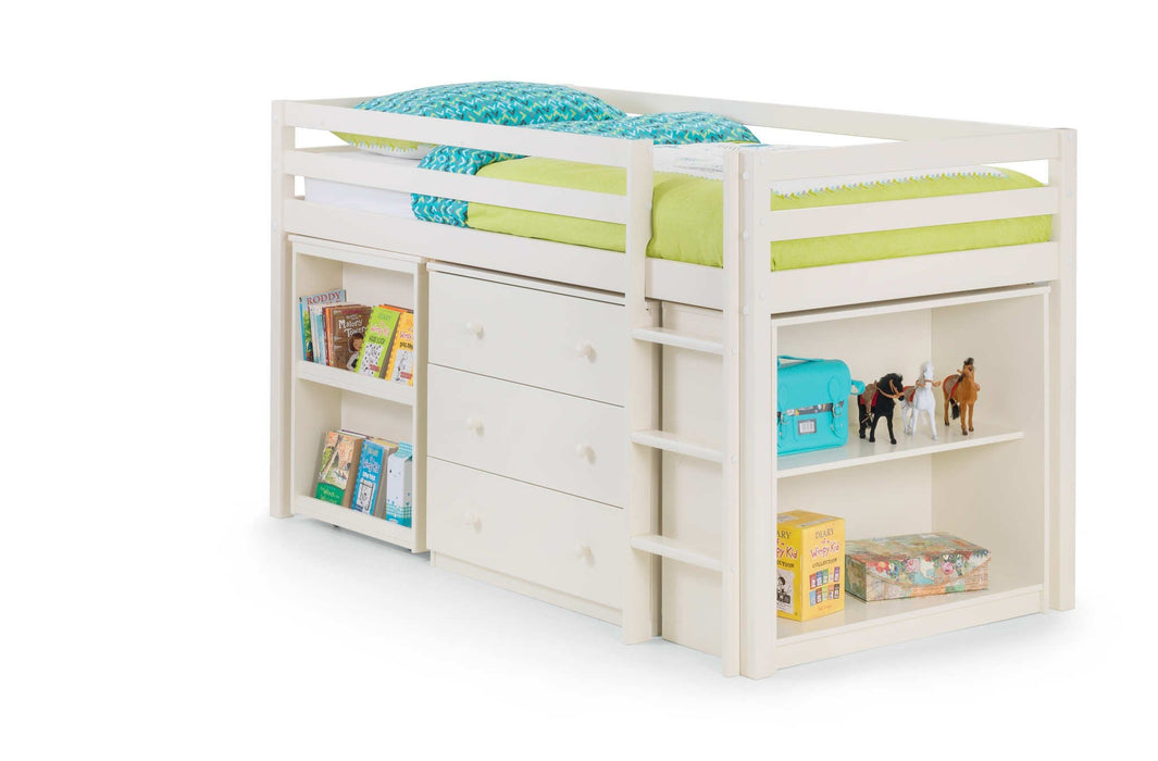Rockley Sleep Station Bed with Storage – Stone White - Luminex FurnitureMid SleepersROX101