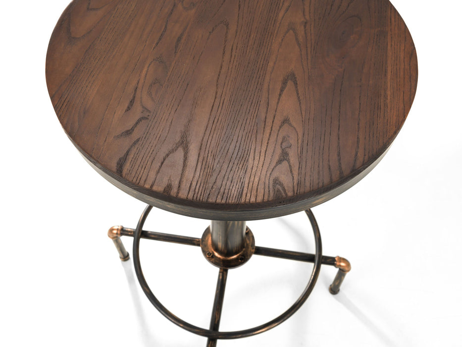 Roland Industrial Bar Table & 2 Stools – Vintage Copper & Elm Set - Luminex FurnitureDining SetROC101