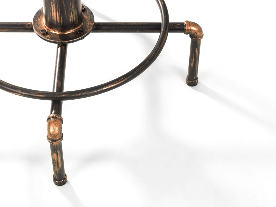 Roland Industrial Bar Table & 2 Stools – Vintage Copper & Elm Set - Luminex FurnitureDining SetROC101