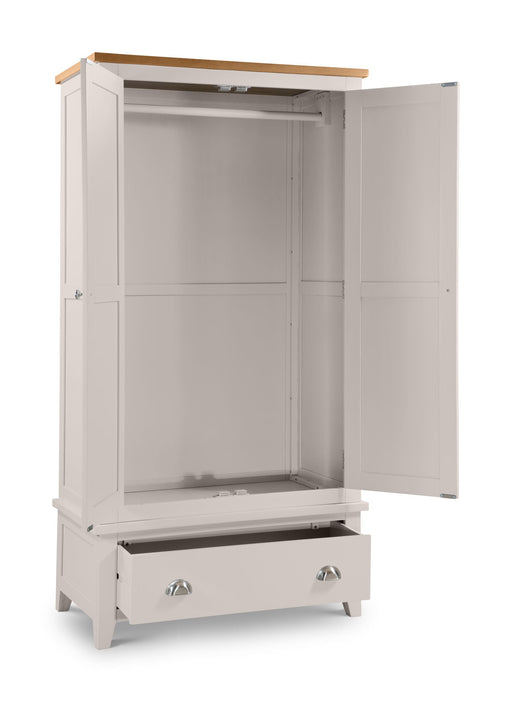 Rosalind 2 Door 1 Drawer Wardrobe in Elephant Grey - Luminex FurnitureWardrobeRIC304