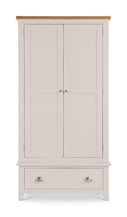 Rosalind 2 Door 1 Drawer Wardrobe in Elephant Grey - Luminex FurnitureWardrobeRIC304