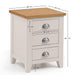 Rosalind 3 Drawer Bedside Table – Elephant Grey Oak - Luminex FurnitureBedside TableRIC301