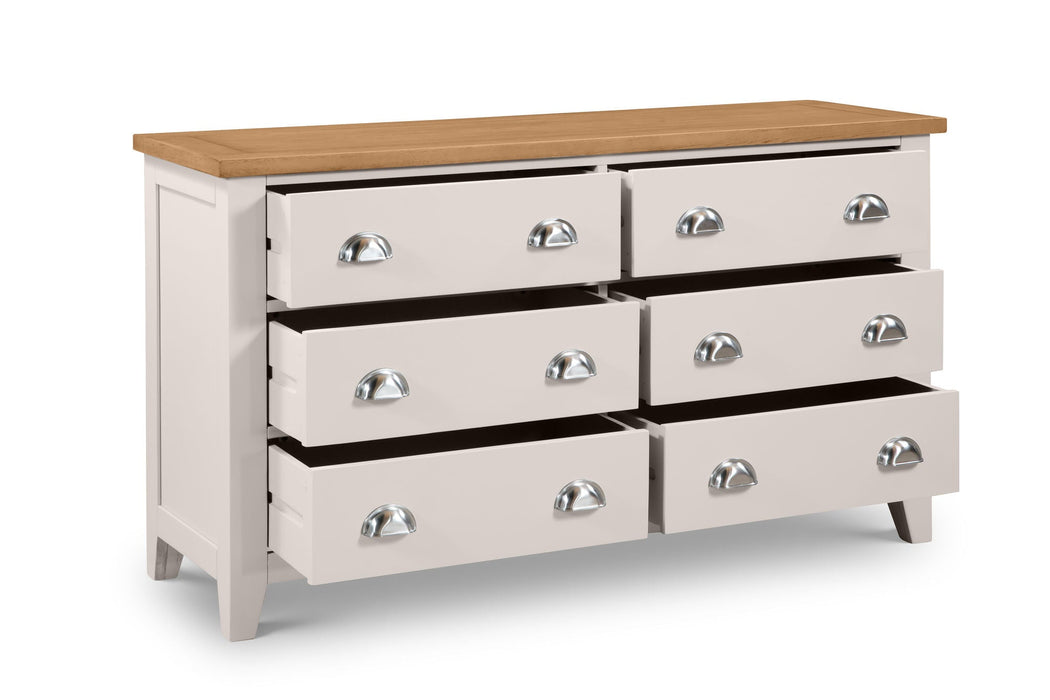 Rosalind 6 Drawer Wide Chest in Elephant Grey - Luminex FurnitureChest of drawersRIC303