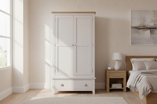 Rosalind Elephant Grey 2 Door 1 Drawer Wardrobe - Luminex FurnitureWardrobeRIC304