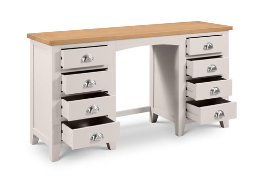 Rosalind White Oak Twin Pedestal Dressing Table - Luminex FurnitureDressing TableRIC306