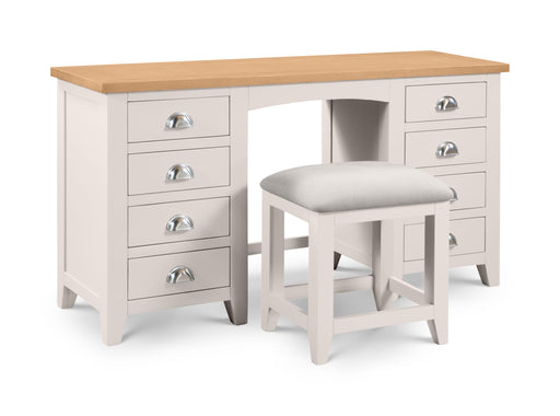Rosalind White Oak Twin Pedestal Dressing Table - Luminex FurnitureDressing TableRIC306