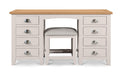 Rosalind White Oak Twin Pedestal Dressing Table - Luminex FurnitureDressing TableRIC306
