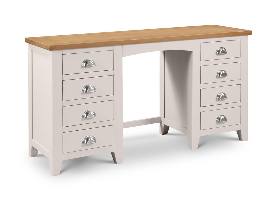 Rosalind White Oak Twin Pedestal Dressing Table - Luminex FurnitureDressing TableRIC306