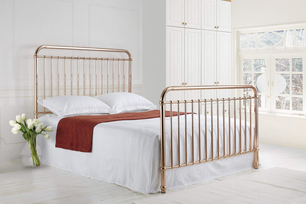 Rose Polished Nickel Metal Bed Frame - Luminex FurnitureBedROSE3CHR
