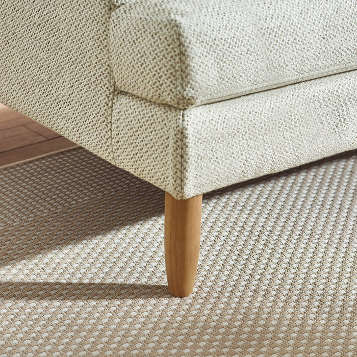 Rustica Beige Pearl Barley Upholstered Compact 2 Seater Sofa - Luminex FurnitureSofasDAI001