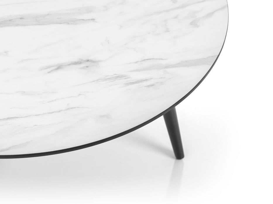 Rylin Coffee Table – White Marble Effect & Black Legs - Luminex FurnitureCoffee TableFIR101