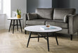 Rylin Marble Effect Lamp Table - White Marble Effect & Black Legs - Luminex FurnitureLamp TableFIR102