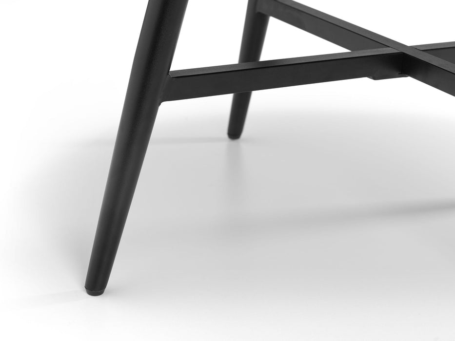 Rylin Marble Effect Lamp Table - White Marble Effect & Black Legs - Luminex FurnitureLamp TableFIR102