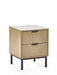 Sansa 2 Drawer Bedside Table – Modern Black & Oak - Luminex FurnitureBedside TableSIA007