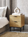 Sansa 2 Drawer Bedside Table – Modern Black & Oak - Luminex FurnitureBedside TableSIA007