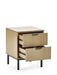 Sansa 2 Drawer Bedside Table – Modern Black & Oak - Luminex FurnitureBedside TableSIA007