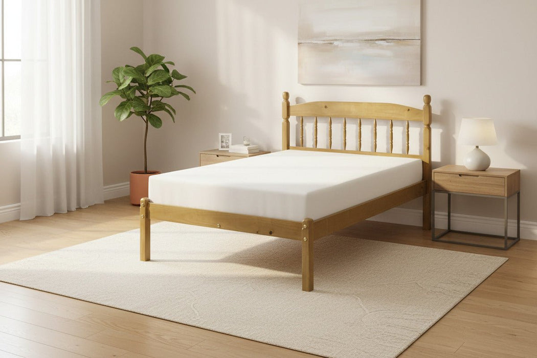 Santiago Solid Pine Bed - Rich Antique Finish - Luminex FurnitureWooden BedsUP10113A