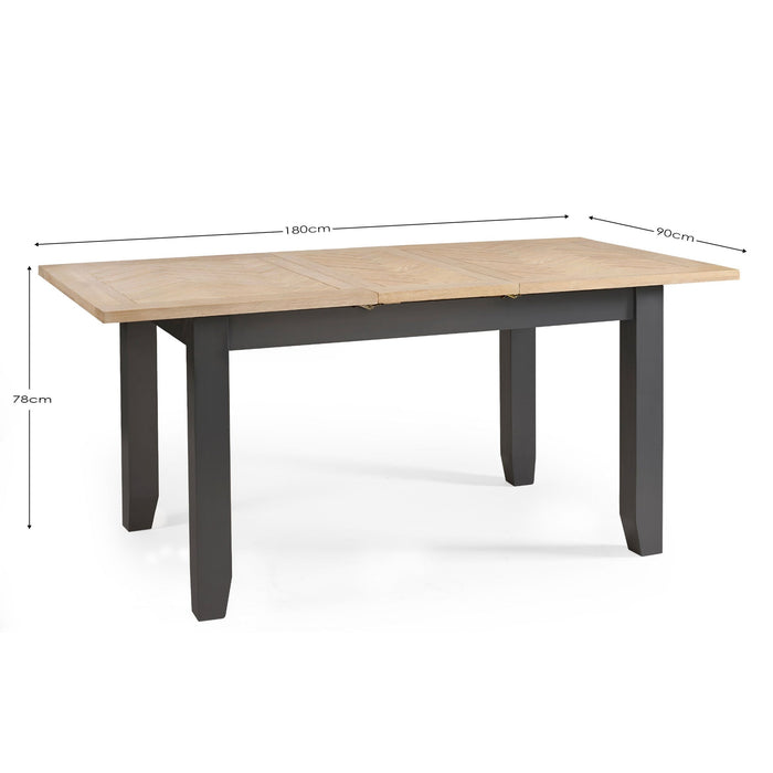 Savannah Extending Dining Table – Dark Grey, 140–180cm - Luminex FurnitureDining TableBOR101