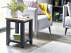 Savannah Lamp Table – Dark Grey | Rustic Parquet Design - Luminex FurnitureLamp TableBOR105