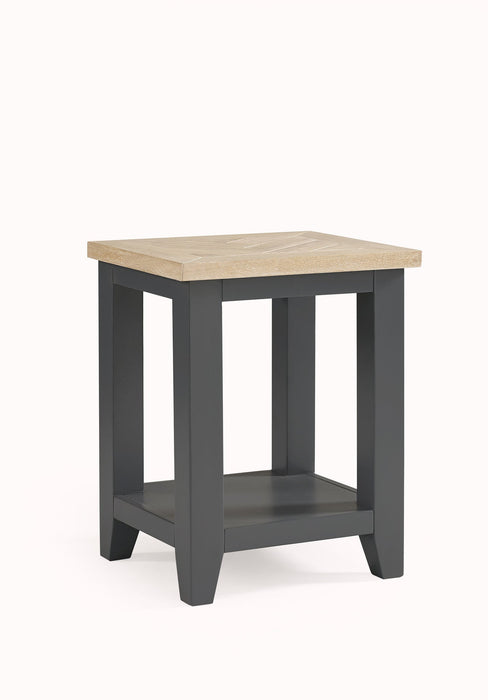 Savannah Lamp Table – Dark Grey | Rustic Parquet Design - Luminex FurnitureLamp TableBOR105