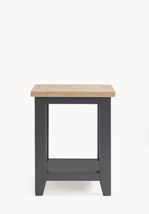 Savannah Lamp Table – Dark Grey | Rustic Parquet Design - Luminex FurnitureLamp TableBOR105