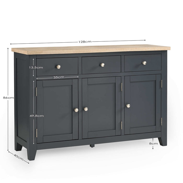 Savannah Sideboard – Dark Grey with Parquet Top - Luminex FurnitureSideboardBOR109