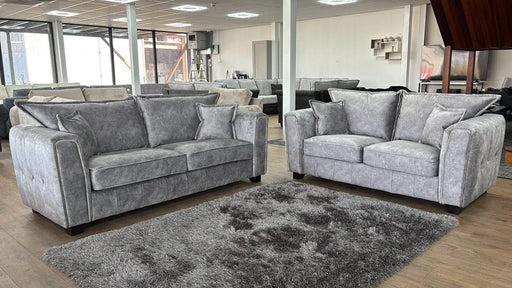 Savoy Grey 3+2 Sofa Set – Faux Leather Design - Luminex FurnitureSofasserena_sofa_grey_3+2_set