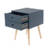 Scandia Blue Bedside Table, 2 Drawer & Wood Legs Cabinet - LuminexFurnitureBedside TableBSB110