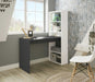 Selvano White & Grey Computer Desk with Bookcase - Luminex FurnitureDesk3220