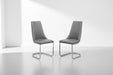 Seraphina Cantilever Dining Chairs – Grey Faux Leather (Set of 2) - Luminex FurnitureChairsCOM103