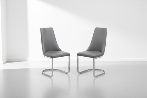 Seraphina Cantilever Dining Chairs – Grey Faux Leather (Set of 2) - Luminex FurnitureChairsCOM103