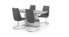 Seraphina Grey High Gloss Table & 4 Cantilever Chairs - Luminex FurnitureDining SetCOM153