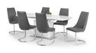 Seraphina Grey High Gloss Table & 6 Seraphina Cantilever Chairs - Luminex FurnitureDining SetCOM154