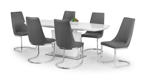 Seraphina Grey High Gloss Table & 6 Seraphina Cantilever Chairs - Luminex FurnitureDining SetCOM154