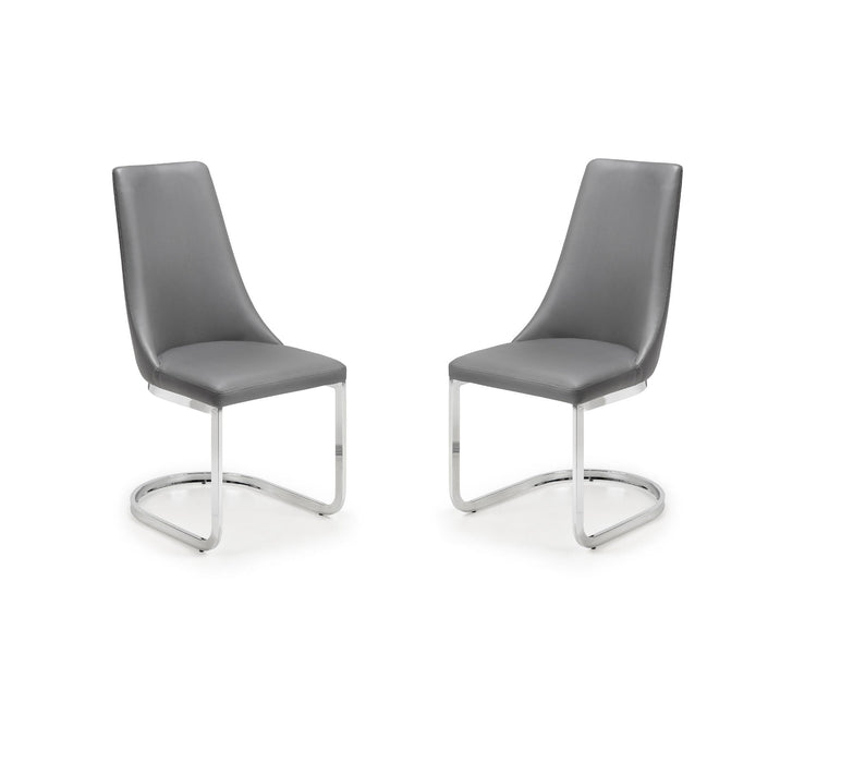Seraphina Grey High Gloss Table & 6 Seraphina Cantilever Chairs - Luminex FurnitureDining SetCOM154
