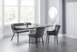 Seraphina Grey High Gloss Table with Grey Braylin Bench & 2 Chairs - Luminex FurnitureDining SetCOM155