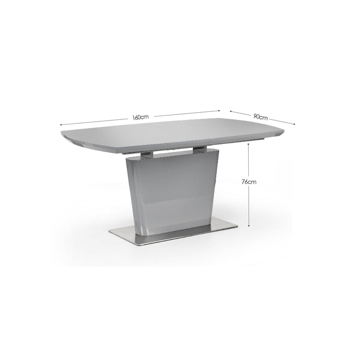 Seraphina High Gloss Extending Table - Grey - Luminex FurnitureDining TableCOM151