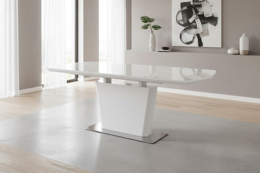 Seraphina High Gloss Extending Table - White - Luminex FurnitureDining TableCOM101