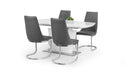 Seraphina White High Gloss Table and 4 Seraphina Chairs - Luminex FurnitureDining SetCOM104