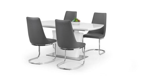 Seraphina White High Gloss Table and 4 Seraphina Chairs - Luminex FurnitureDining SetCOM104