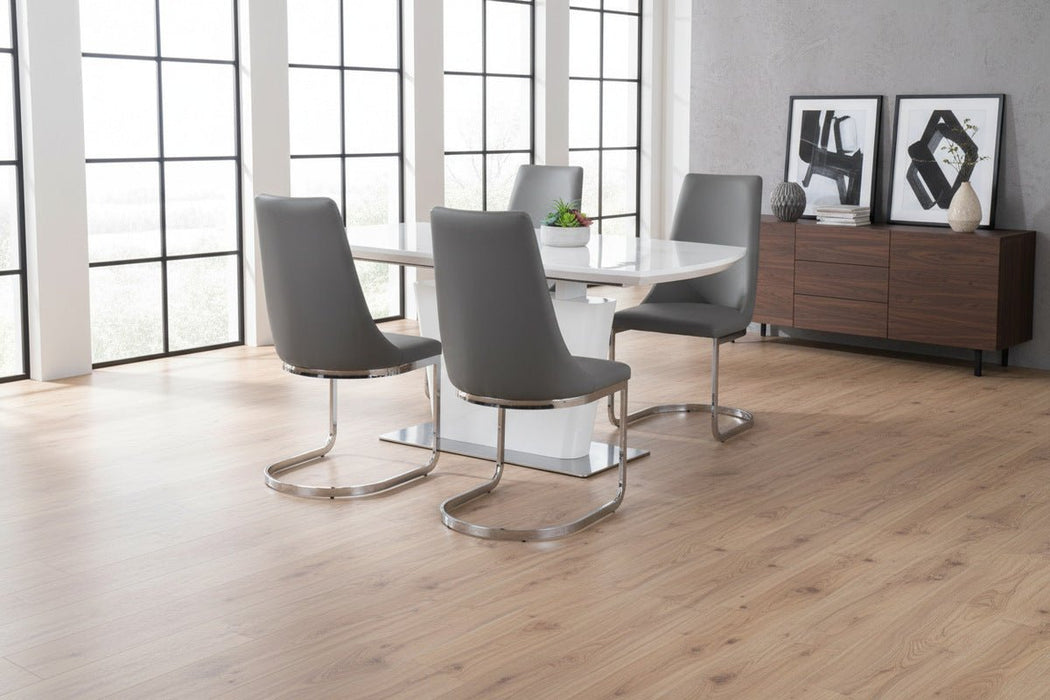 Seraphina White High Gloss Table and 4 Seraphina Chairs - Luminex FurnitureDining SetCOM104