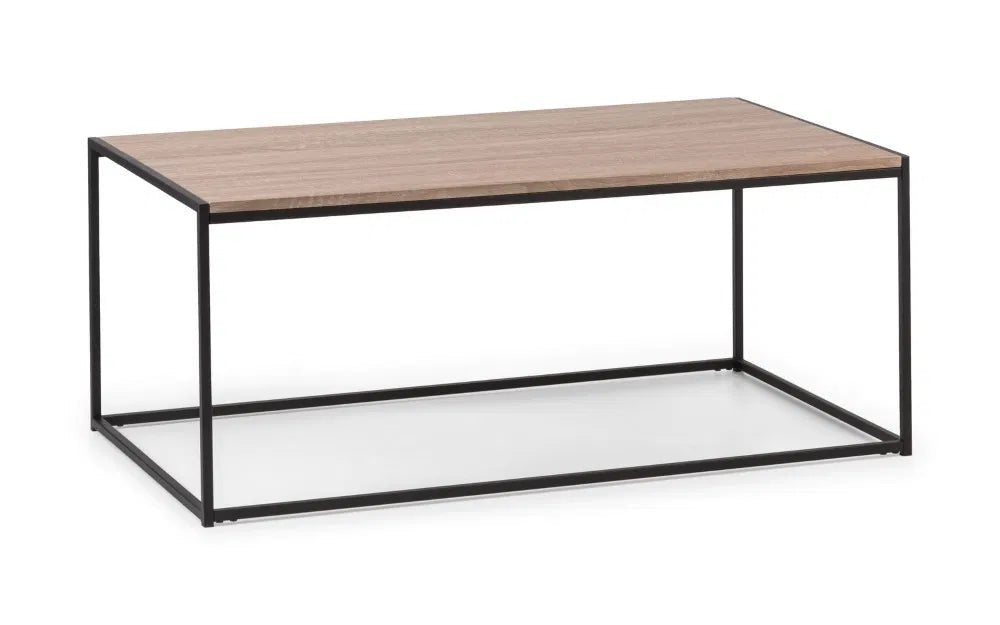 Serena Coffee Table – Sonoma Oak & Black Metal Frame - Luminex FurnitureCoffee TableTRI202