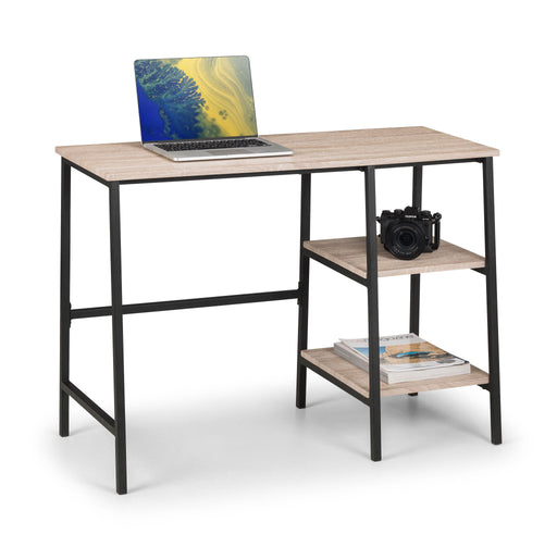 Serena Desk – Sonoma Oak & Black Metal Frame - Luminex FurnitureDeskTRI207
