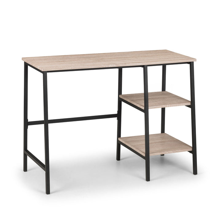 Serena Desk – Sonoma Oak & Black Metal Frame - Luminex FurnitureDeskTRI207